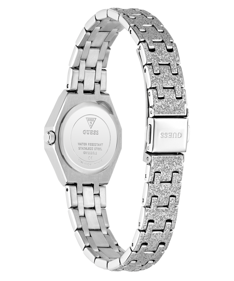 GUESS Ladies Pixie Silver Tone Analog Watch caseback
