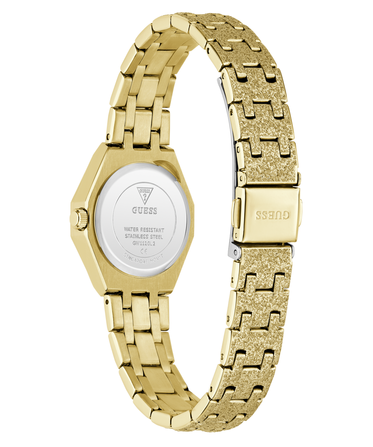 GUESS Ladies Pixie Gold Tone Analog Watch caseback