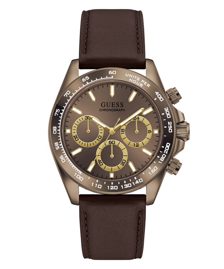 GUESS Mens Arthur Brown Coffee Chronograph Watch