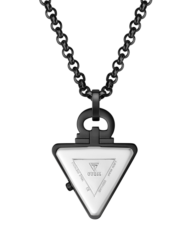 GUESS Mens Black Analog Watch Pendant