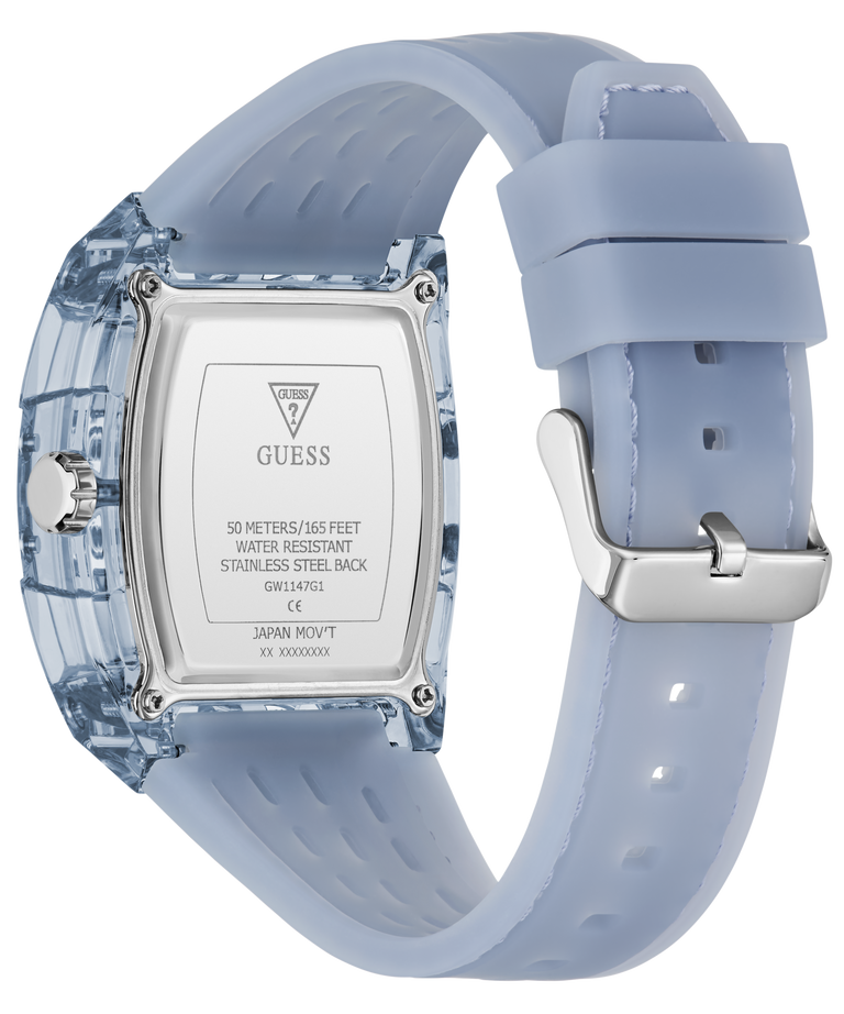 GUESS Mens Blue Multi-function Watch caseback