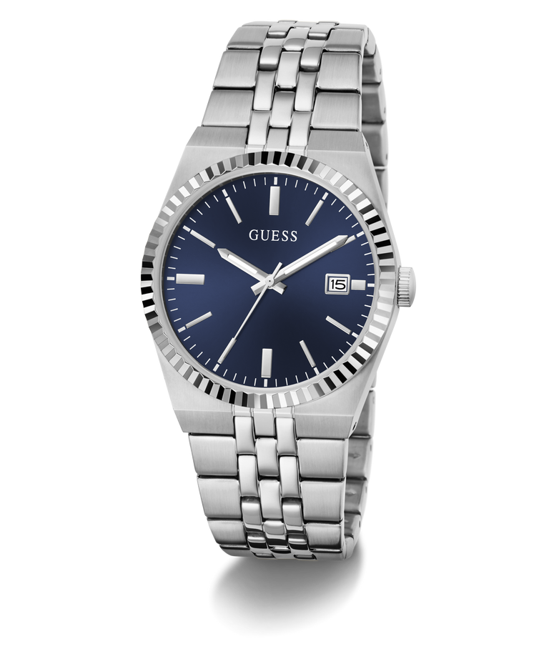 GUESS Mens Silver Tone Date Watch angle