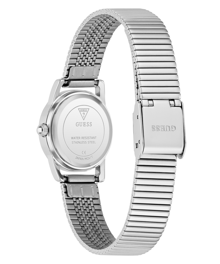 GUESS Archive Chris 95 Silver Tone Analog Watch caseback