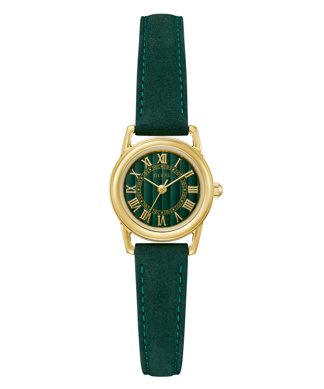 GUESS Archive Chris 95 Green Gold Tone Analog Watch