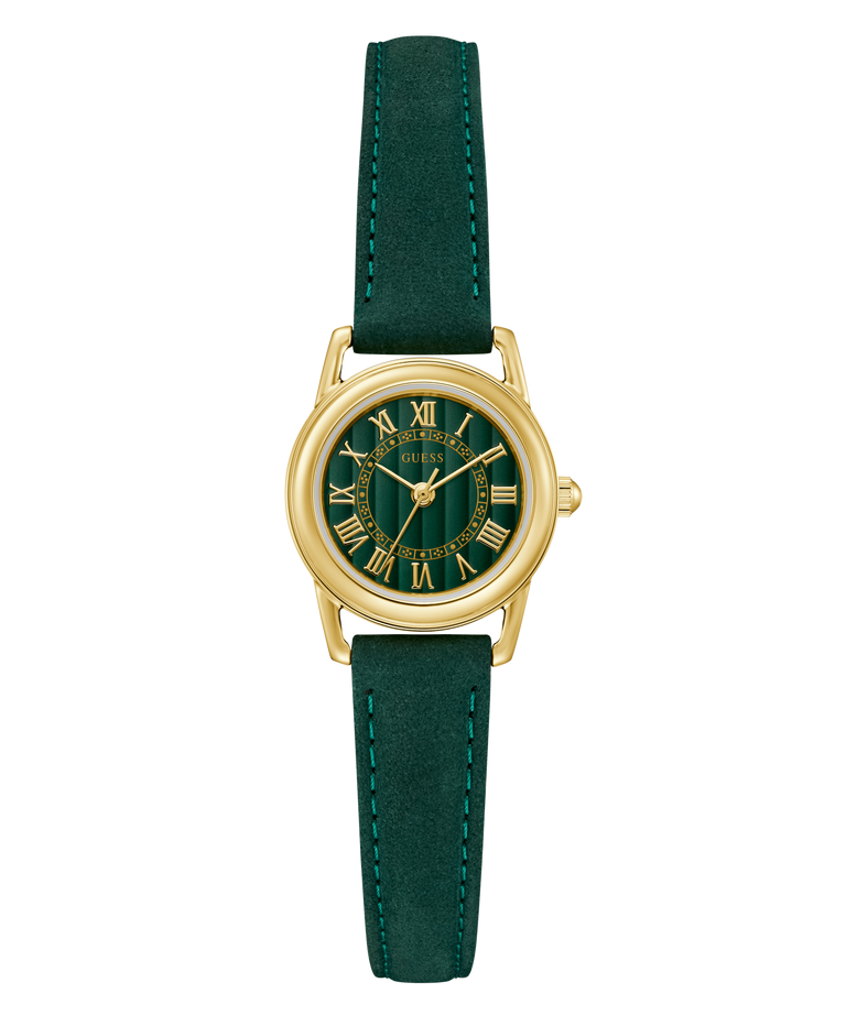 GUESS Archive Chris 95 Green Gold Tone Analog Watch