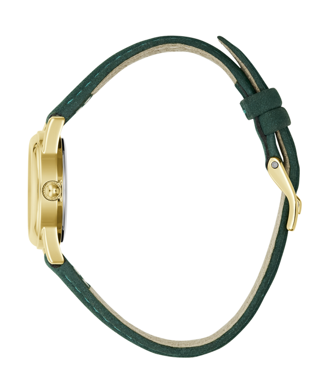 GUESS Archive Chris 95 Green Gold Tone Analog Watch side view