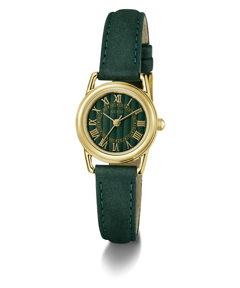 GUESS Archive Chris 95 Green Gold Tone Analog Watch