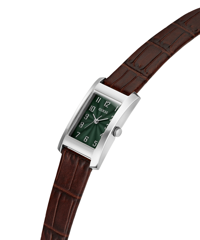 GUESS Archive Alex 90 Brown Silver Tone Analog Watch lifestyle