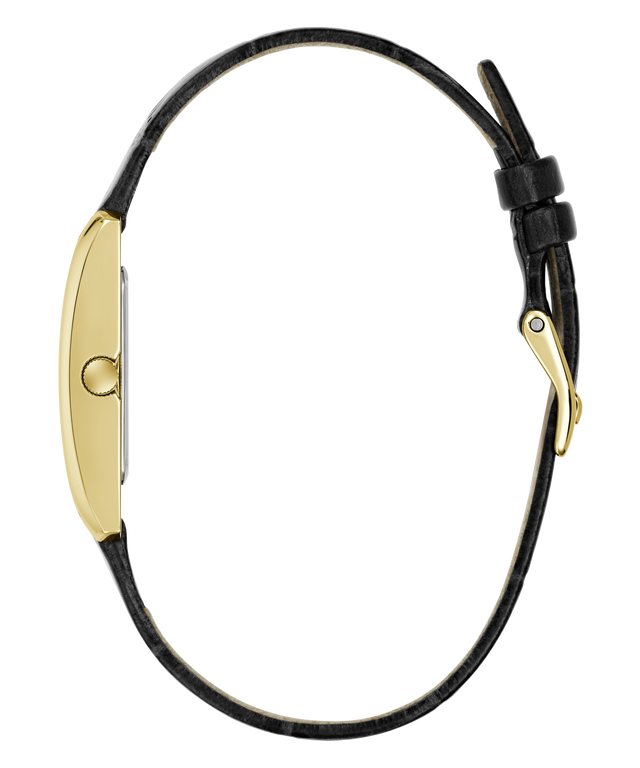 GUESS Archive Alex 90 Black Gold Tone Analog Watch side view