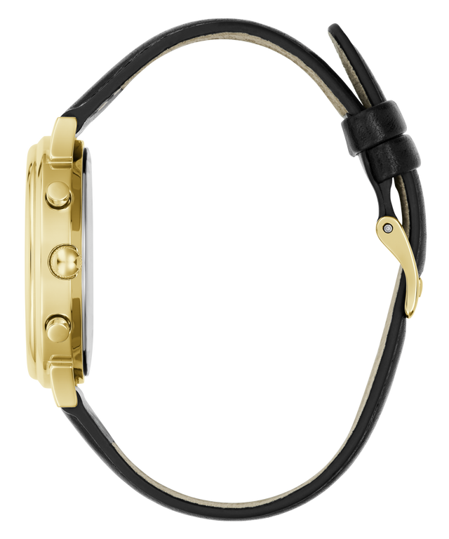 GUESS Archive Danny 90 Black Gold Tone Dual Time Watch side view