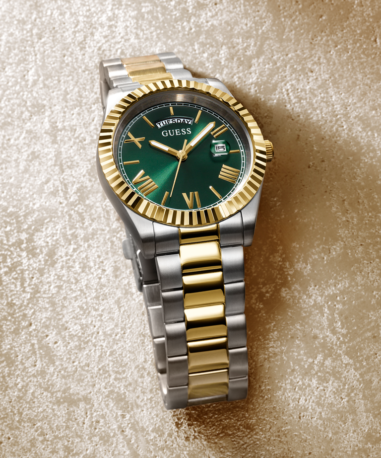 Gold watch sales green face mens