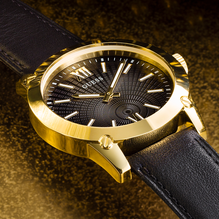 black and gold mens watch