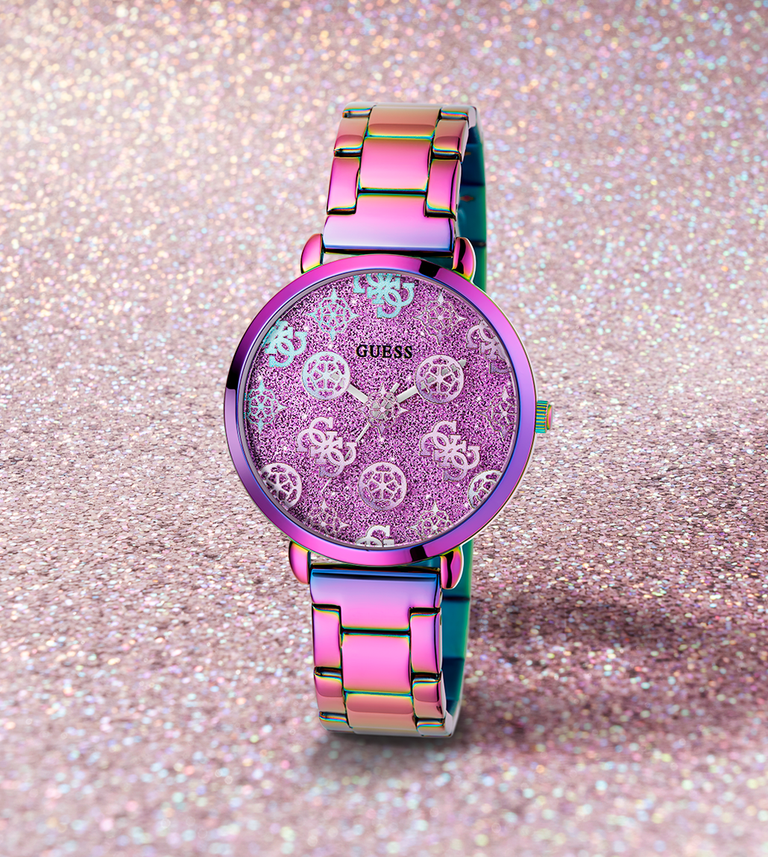 womens iridescent watch with monogram dial