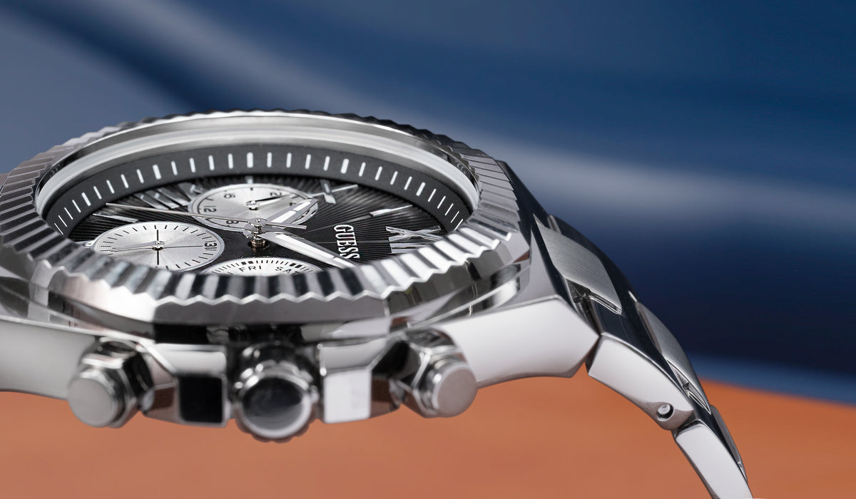 GUESS Equity Mens Silver Tone Multi-function Watch - GW0703G1 | GUESS ...