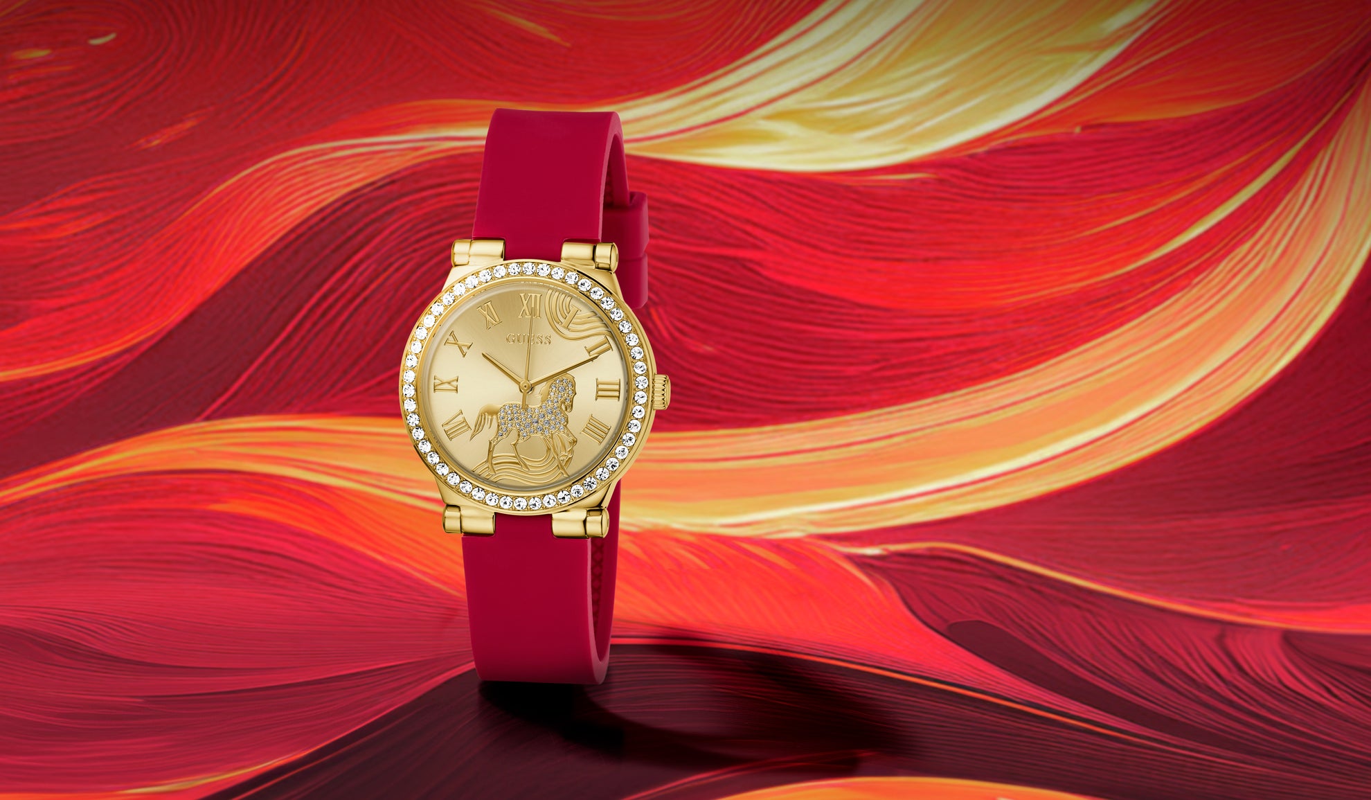 GW0937L1 Lunar New Year womens watch with red strap