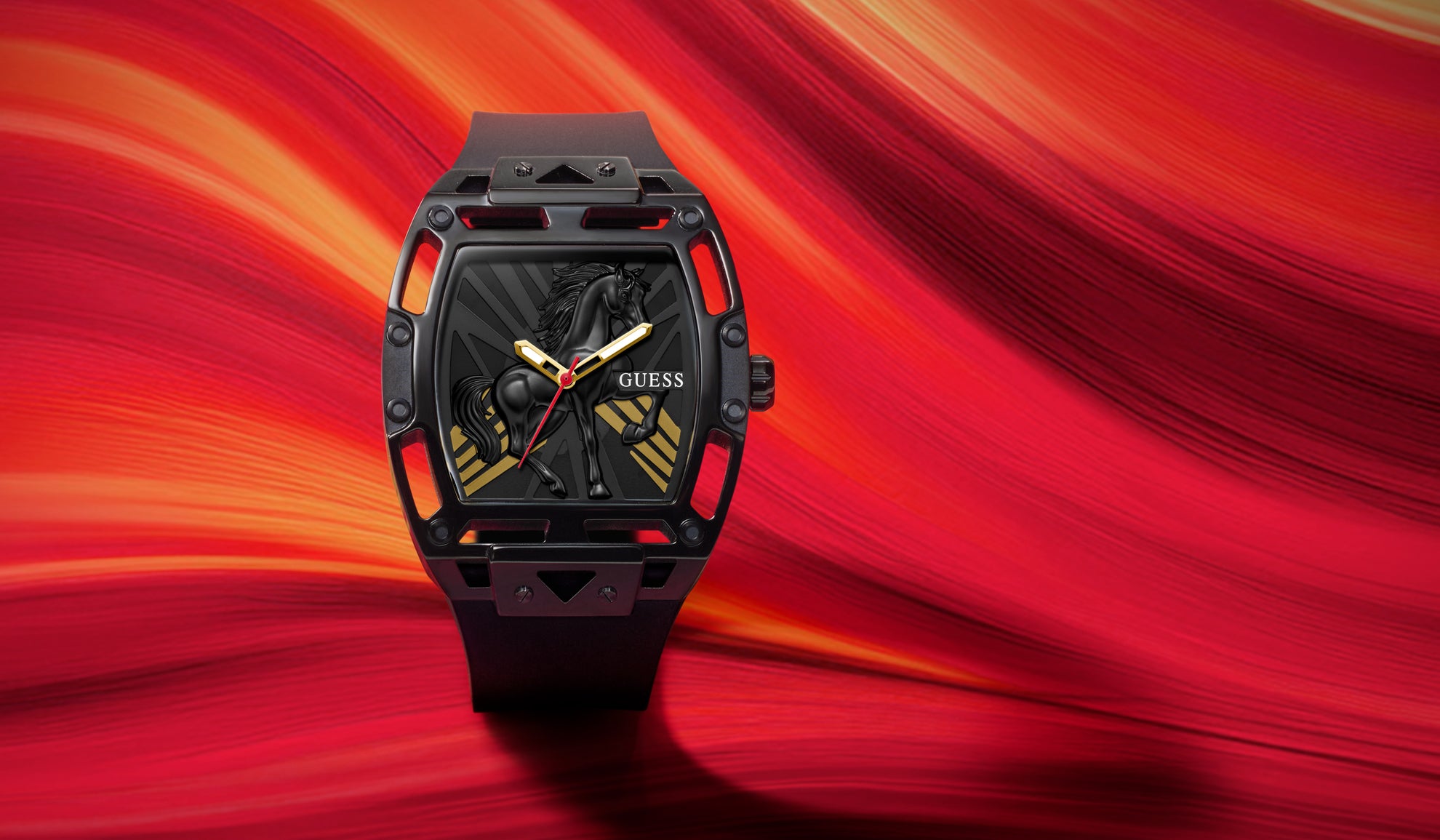 GUESS Mens Limited Edition Lunar New Year Black Analog Watch