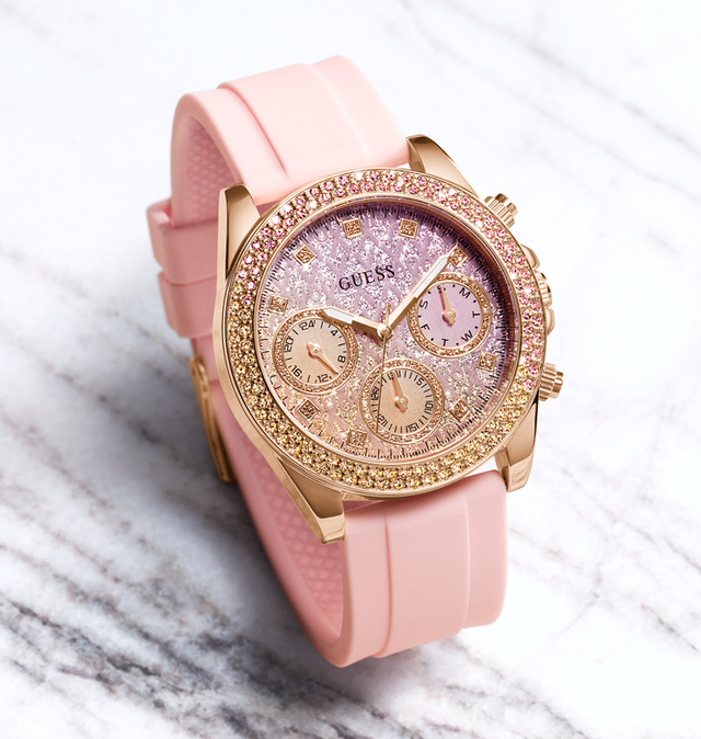 GUESS Ladies Sparkling Pink Limited Edition Watch GW0032L4