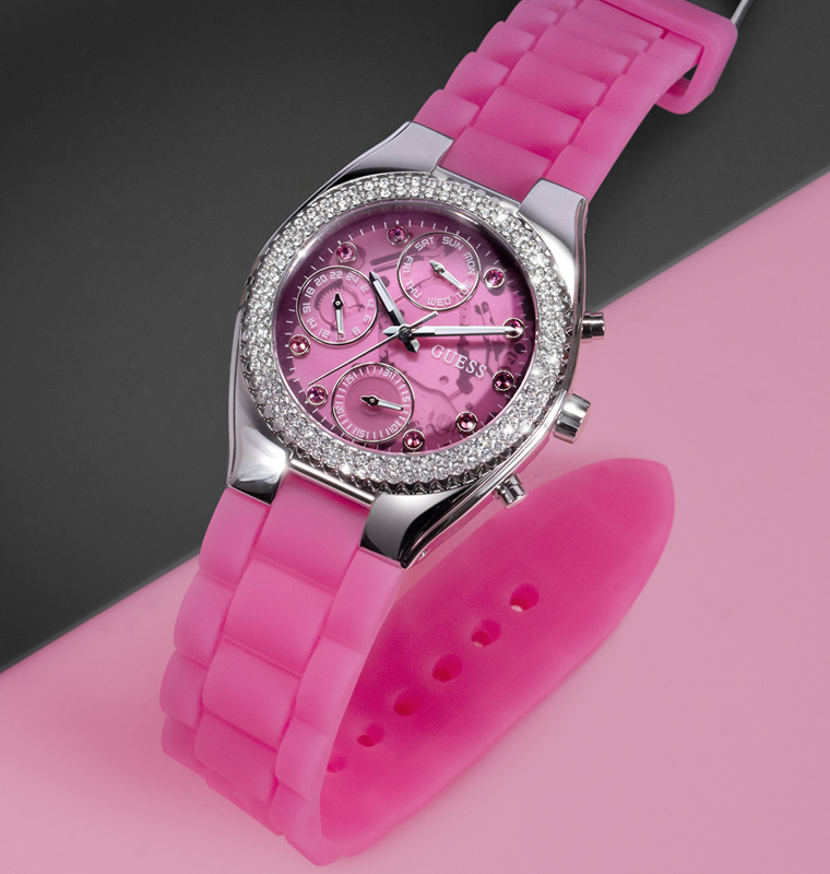 GUESS Ladies Sparkling Pink Limited Edition Watch GW0032L5