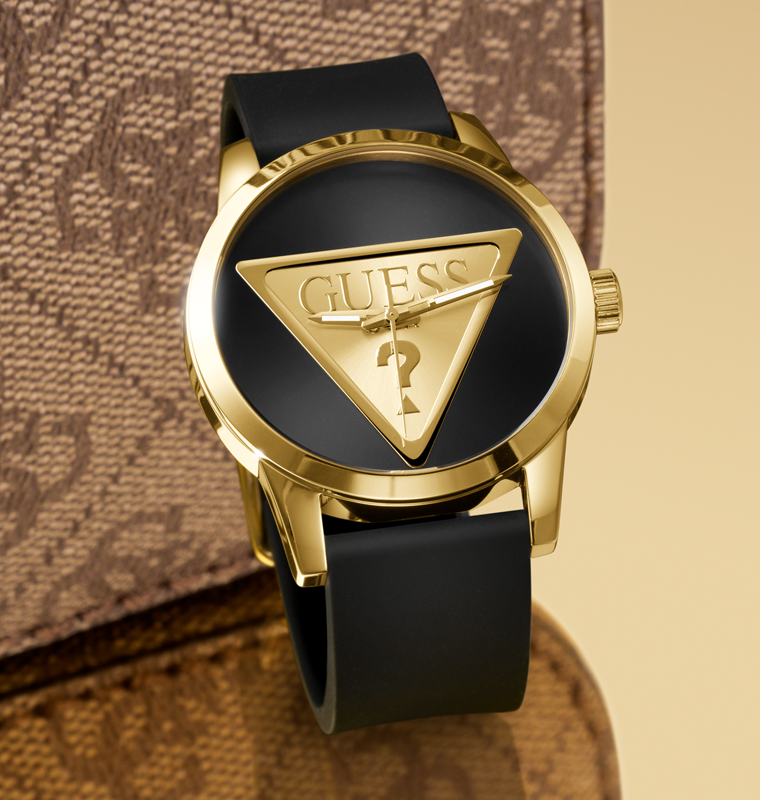 GUESS Mens Black Gold Tone Analog Watch GW0781G4 GUESS Watches US