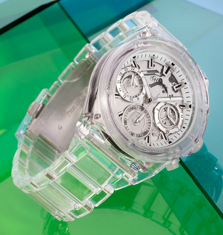 GUESS Eco Friendly Ladies Clear Multi function Watch GW0650L1 GUESS Watches US