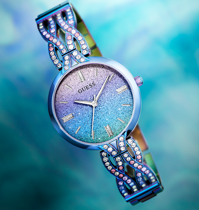 Bracelet Watch Guess Iridescent Crystal Multifunction Watch Wrist
