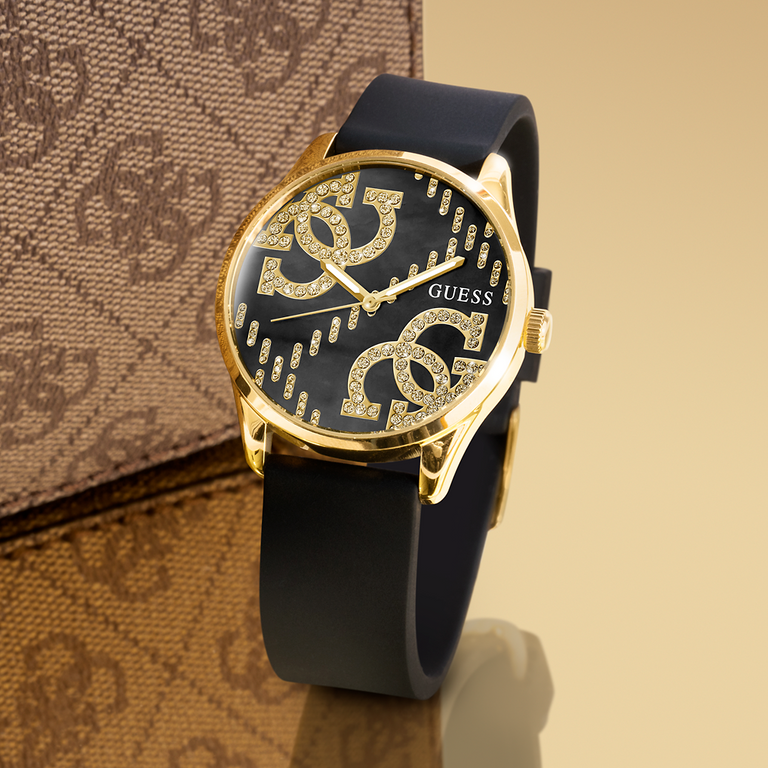 gold and black watch