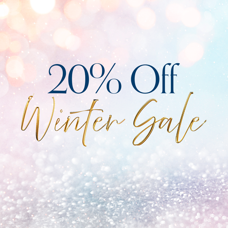 Text reading 20% Off Winter Sale over glowing background