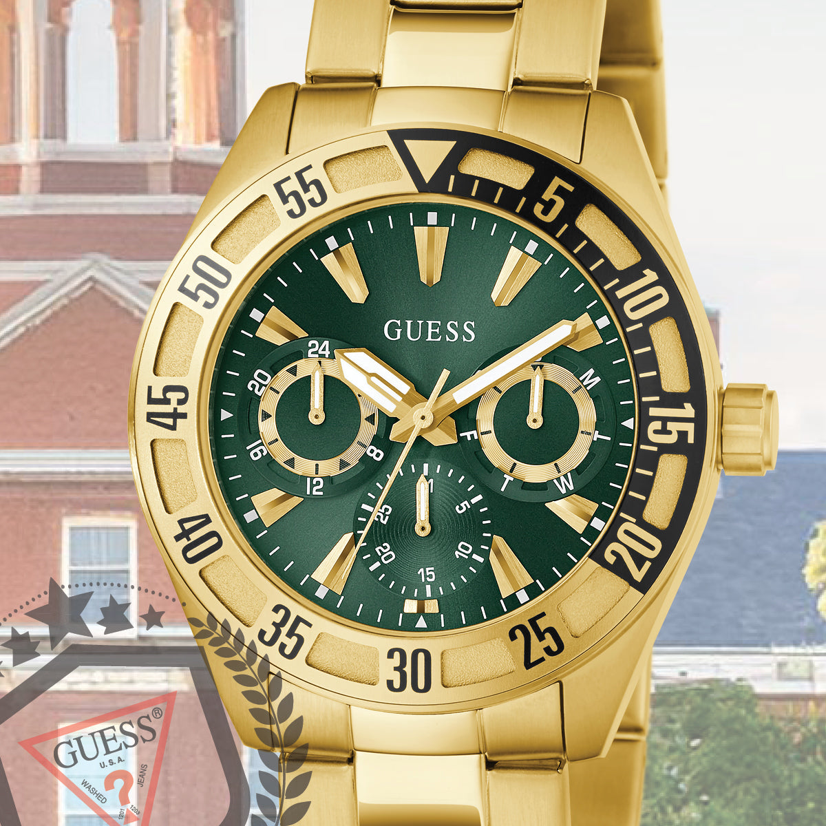 GUESS Mens Gold Tone Multi-function Watch - GW0904G2 | GUESS