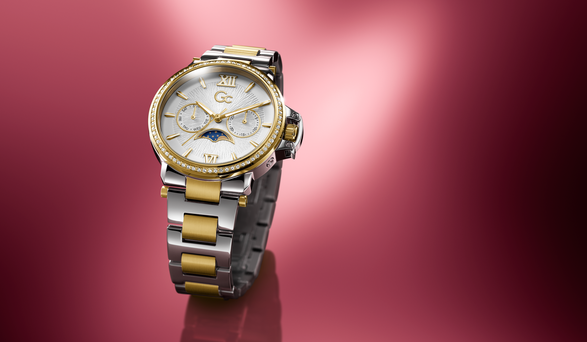 Z69003L6 Womens Gc watch with moon on dial