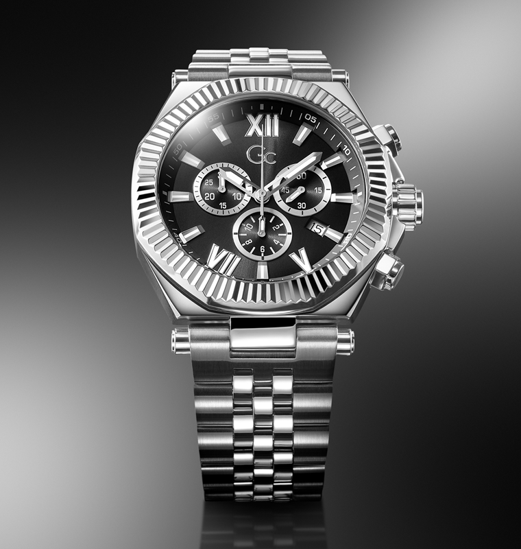 Silver watch Z66001G2 with black dial on a gradient gray background