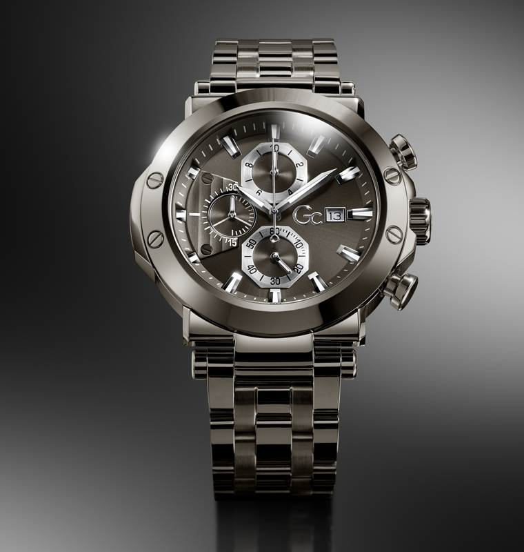black watch Z75001G2 with detailed face on a dark background