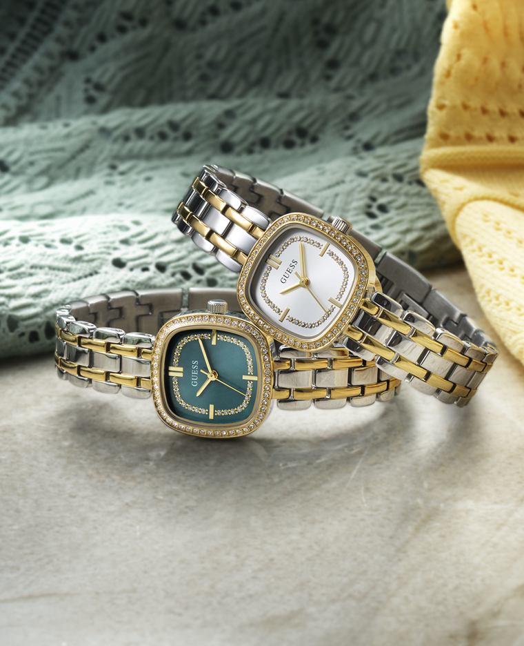 Two GUESS hazel watches