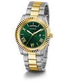 Mens Two Tone watch with green dial