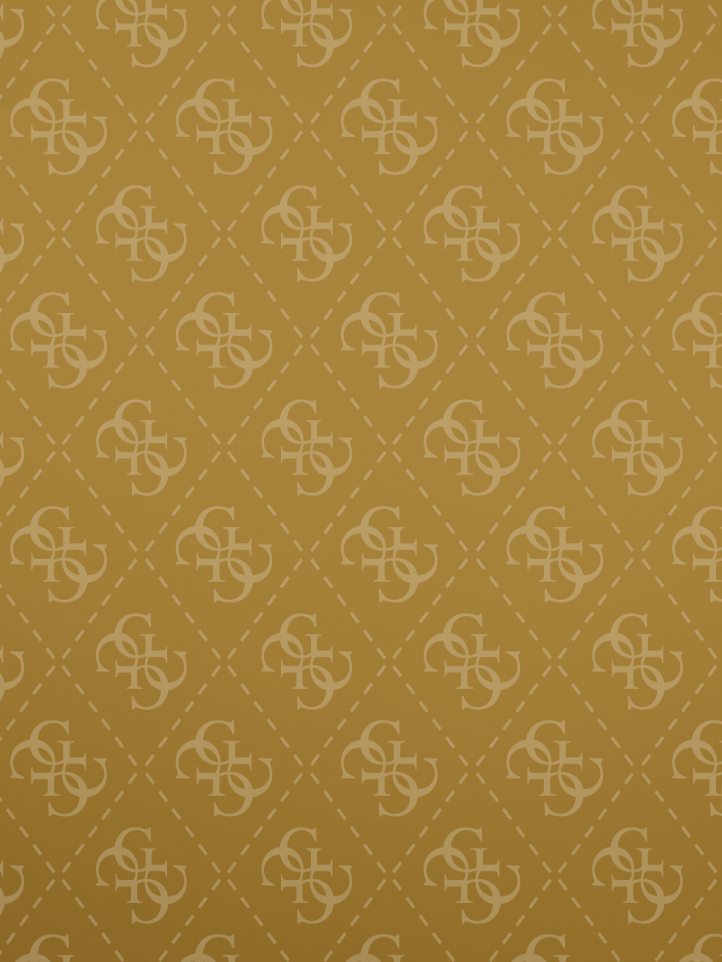 G Patterned design with interlocking shapes on a gold background