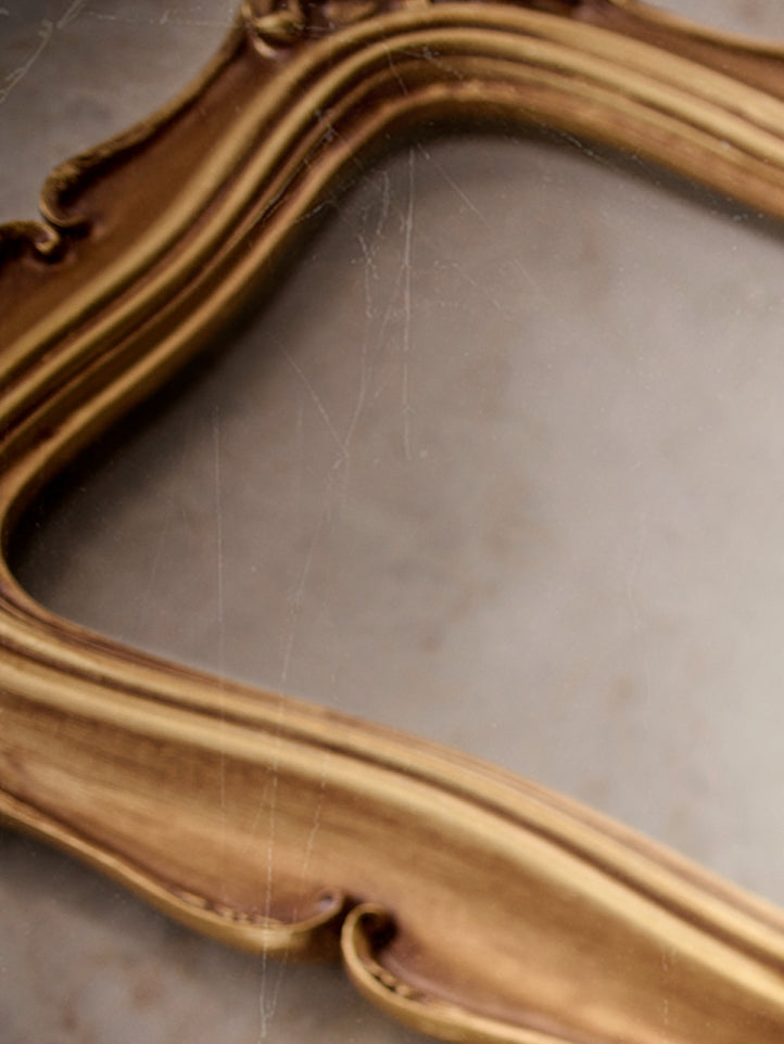 close up view of a gold frame