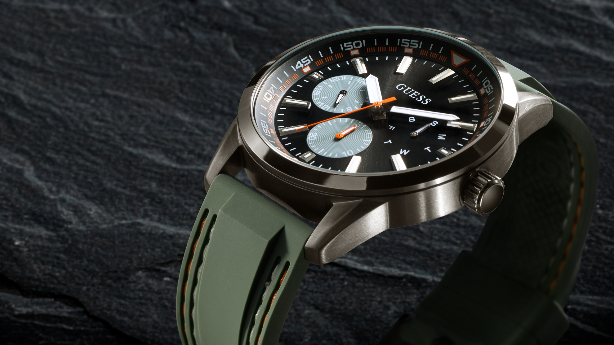 mens sport watchwith green strap