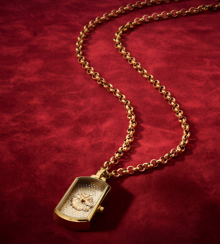 mens watch pendant on red velvet background