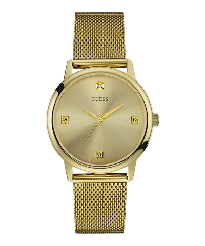 GUESS Mens Gold Tone Analog Watch