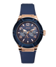 GUESS Ladies Blue Rose Gold Tone/Blue Multi-function Watch