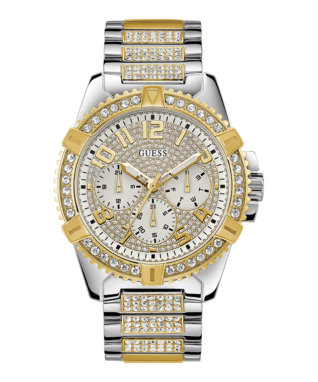 GUESS Mens Silver Tone/Gold Tone Multi-function Watch