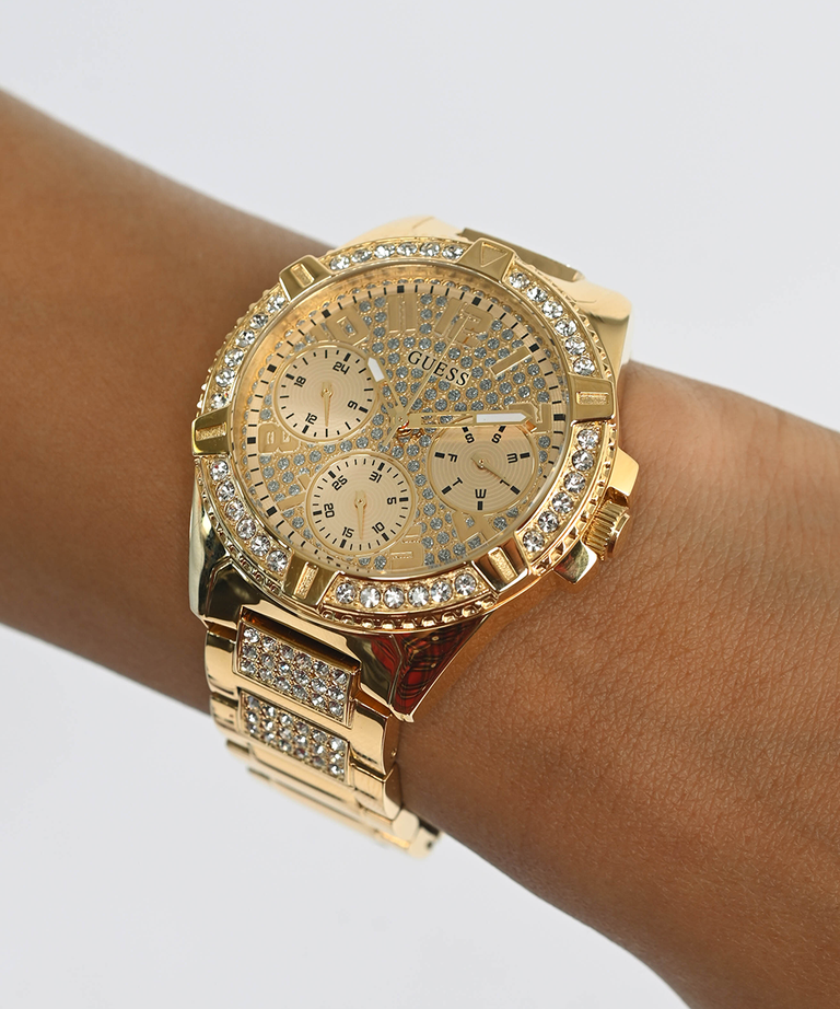 Guess Ladies Gold Dial, Case & Band Multi-Function Analog Watch - W1156L2 GUESS Guess Ladies Gold Dial, Case & Band Multi-Function Analog Watch - W1156L2 GUESS