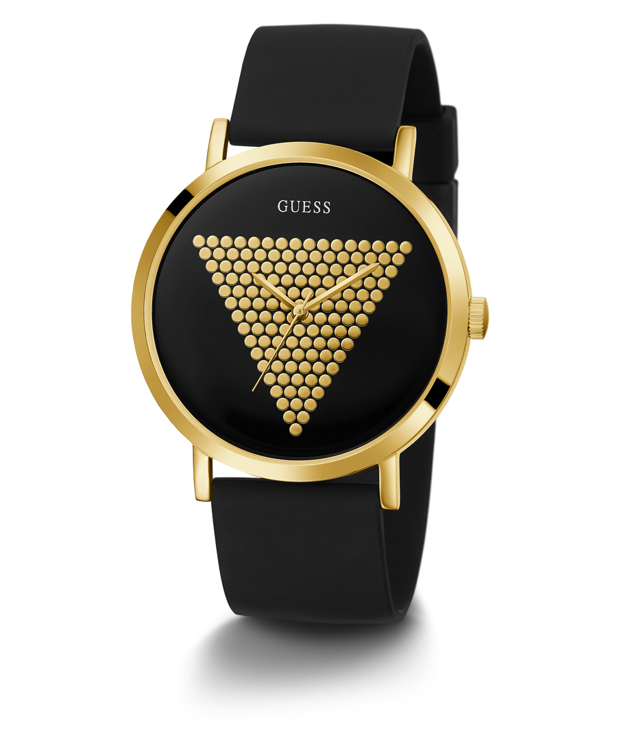 GUESS Mens Black Gold Tone Analog Watch U1161G1 GUESS Watches US