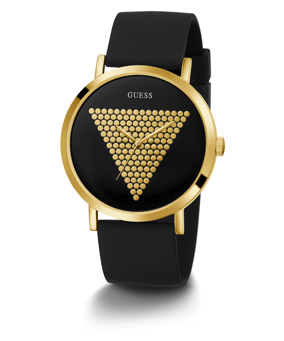 GUESS Mens Black Gold Tone Analog Watch U1161G1 GUESS Watches US