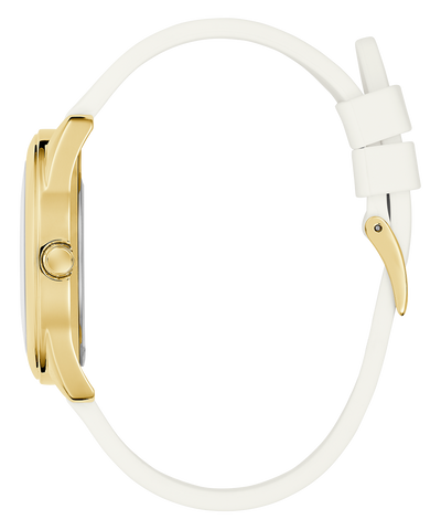 GUESS Ladies White Gold Tone Analog Watch