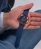GUESS Mens Blue Rose Gold Tone Analog Watch lifestyle