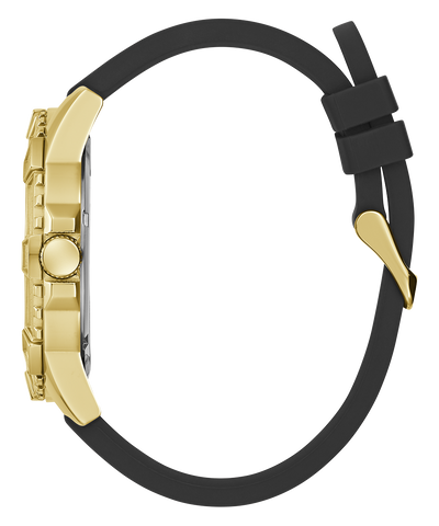 GUESS Mens Black Gold Tone Analog Watch