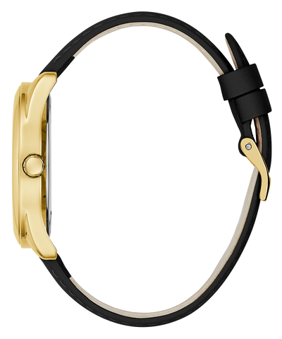 GUESS Ladies Black Gold Tone Analog Watch