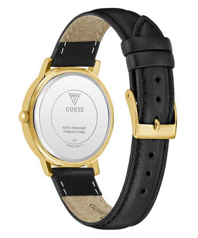 GUESS Ladies Black Gold Tone Analog Watch