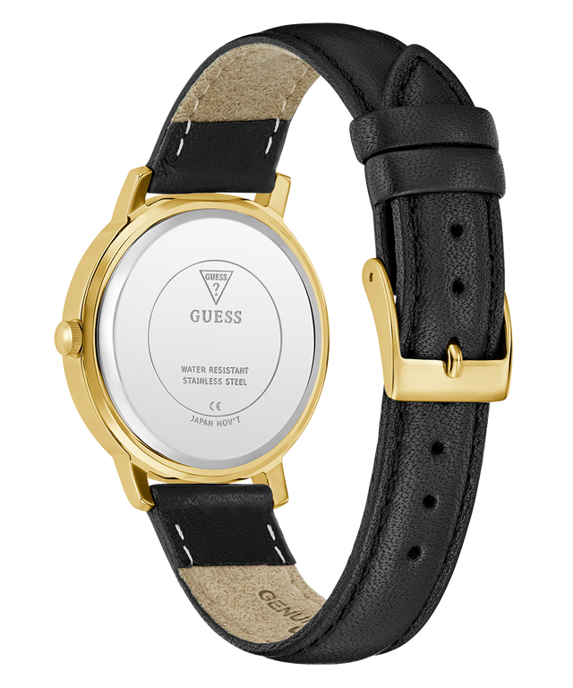 GUESS Ladies Black Gold Tone Analog Watch