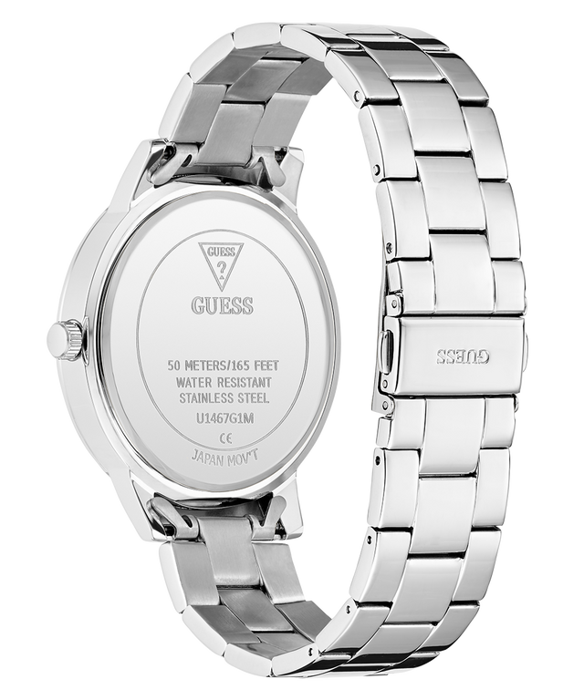GUESS Mens Silver Tone Analog Watch